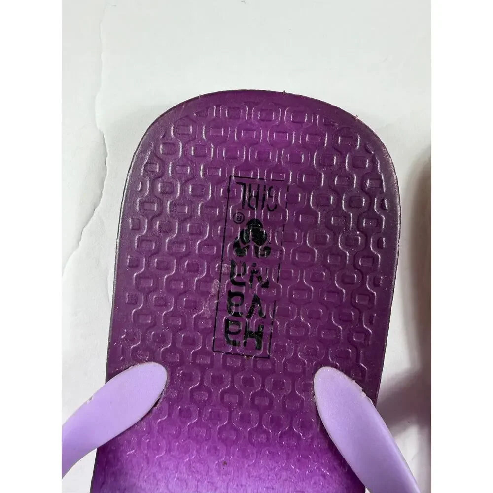 Havaianas Girls Purple Floral Rhinestone Flip Flops Size 12 (EU 31)